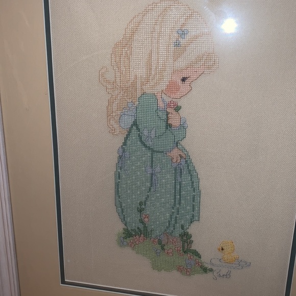 Precious Moments Double Mat Framed Cross Stitch - Picture 2 of 3
